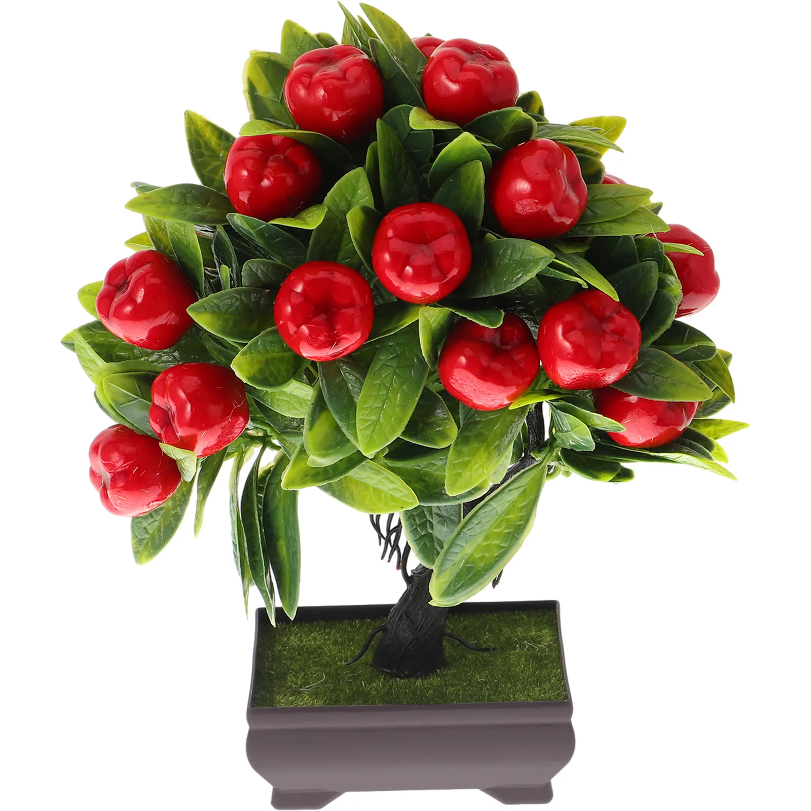 

Simulation Fruit Apple Fake Plant Tree Simulation Potted Fruit Tree Decor Home Office Indoor Green Plant Fake Potted Plants
