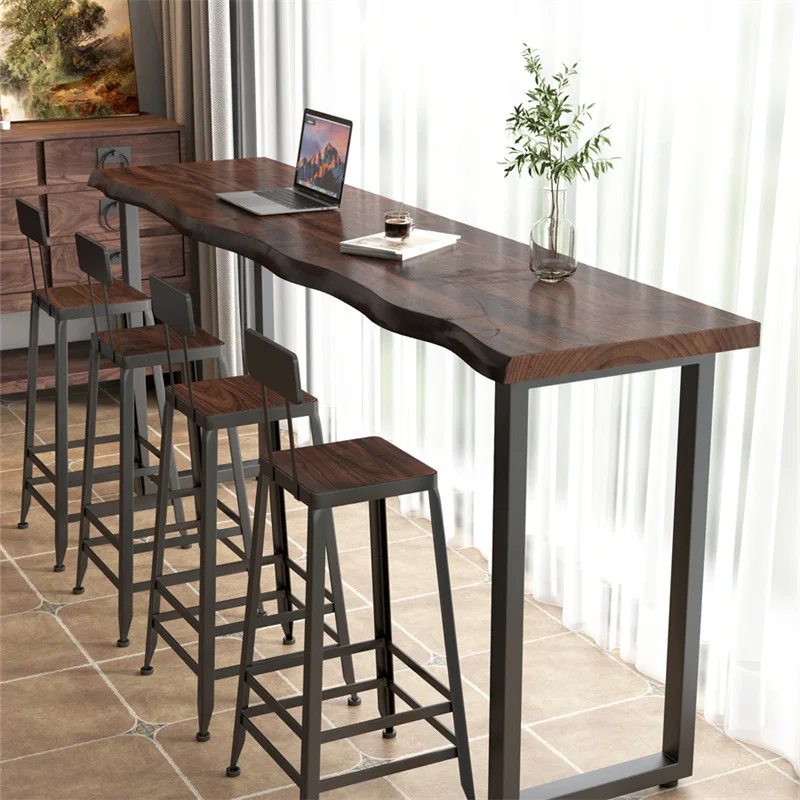 Home partition solid wood bar counter, long table, balcony window high table