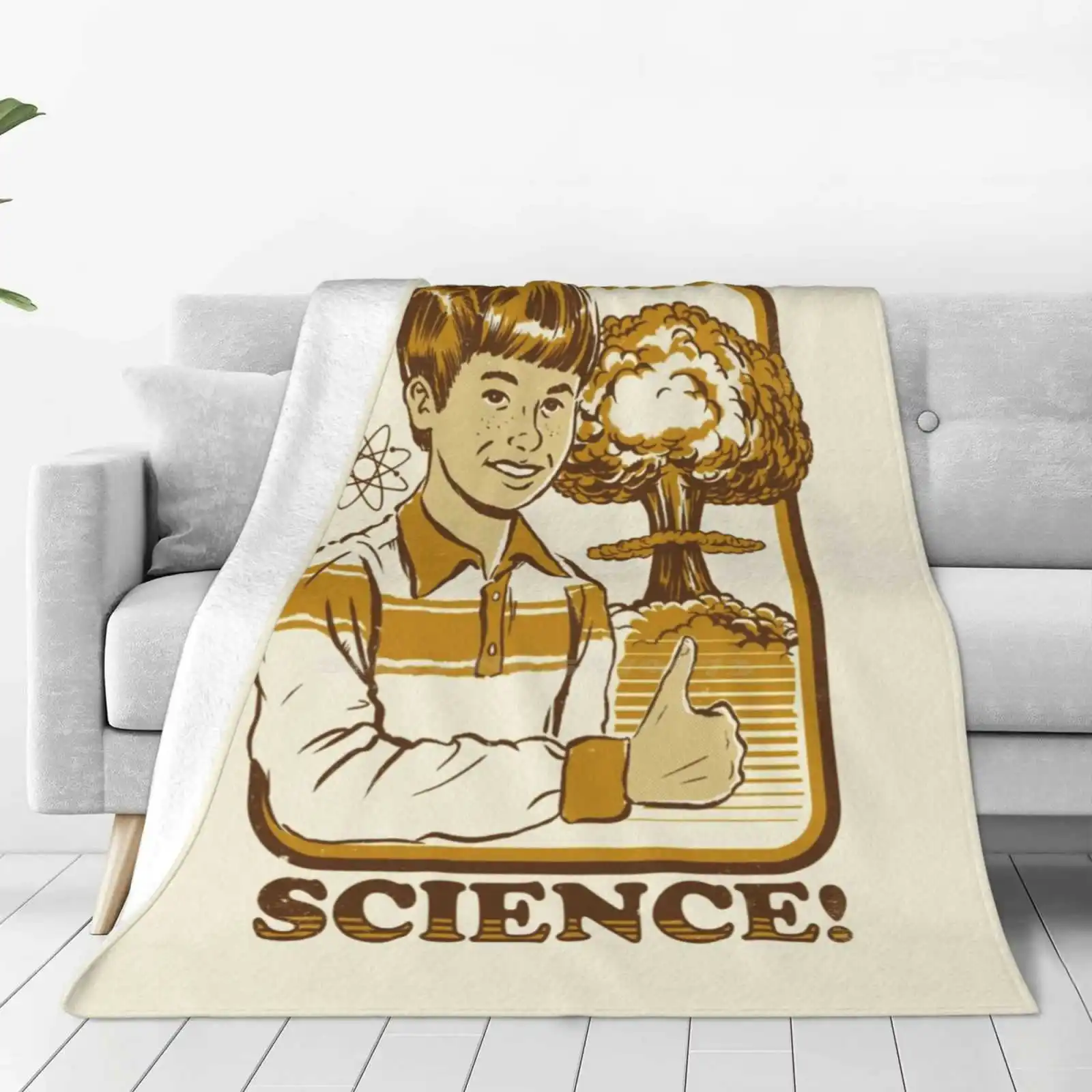 Science! Trend Style Funny Fashion Soft Throw Blanket Atomic Bomb Nuke Science Fiction Nuclear Explosion A Bomb Atomic Age