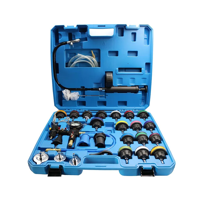 NEW 28Pcs Universal Radiator Pressure Tester Vacuum Type Cooling System Test Detector Set Testeur Refroidissement