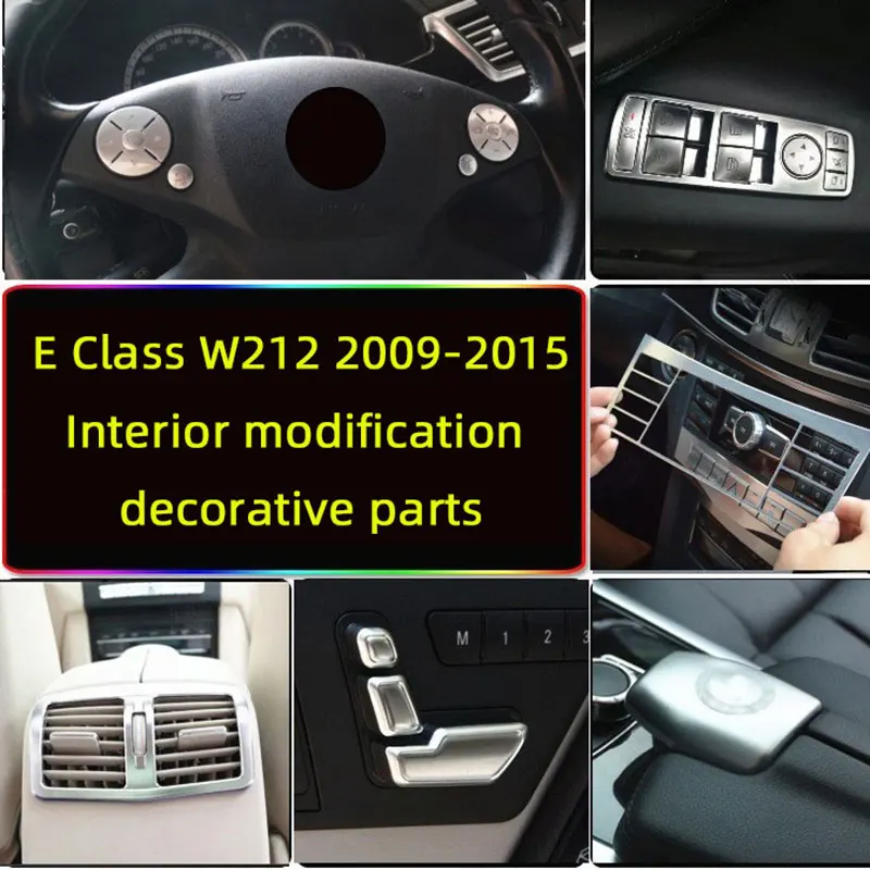 

For Mercedes Benz E Class W212 2009 2010 2011 2012 2013 2014 2015 Car Central CD Panel, Button, Interior Ovelrlays Trim Cover