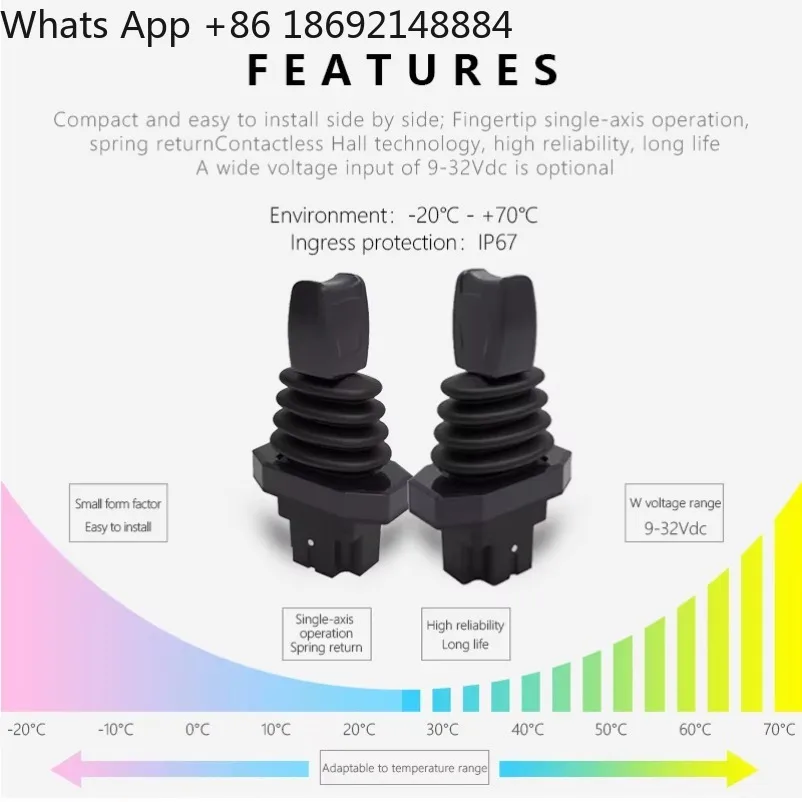 TS17 Single-axis Joystick Hall Control Lever, Finger Tip Operated Handle, 2nd Gen for Construction Machinery 1 Piece Price