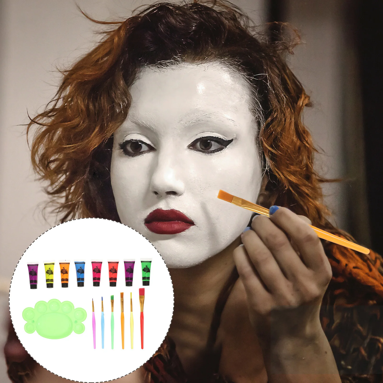 

Face Makeup Paint Body Kit Painting Halloween Glow The Dark Eyeliner Fluorescent Color