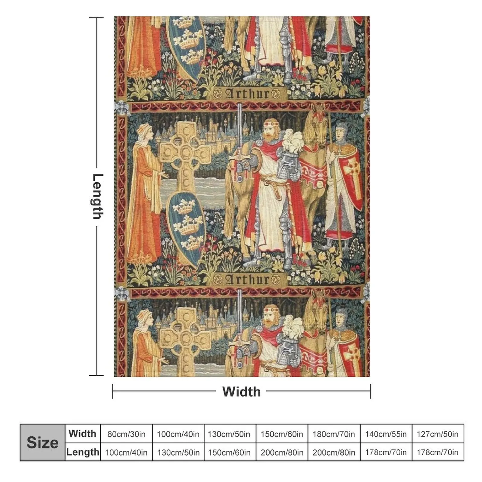 King Arthur Tapestry Excalibur Merlin Camelot Holy Grail Quest Throw Blanket Tourist Bed Single Cute Plaid Blankets