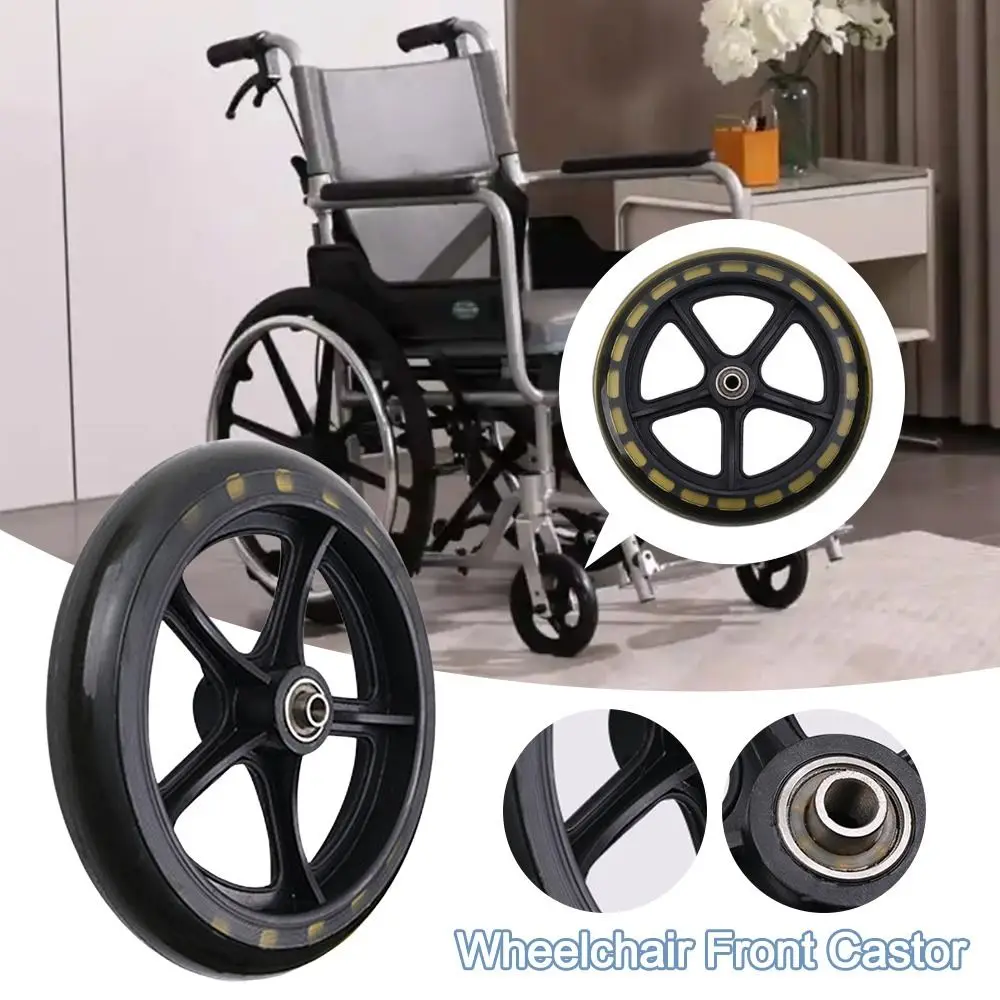 8Inch Wheelchair Front Castor Wear-resistant Replacement Shopping Cart Wheels Anti Slip Solid Tire Wheel Wheelchair Accessories