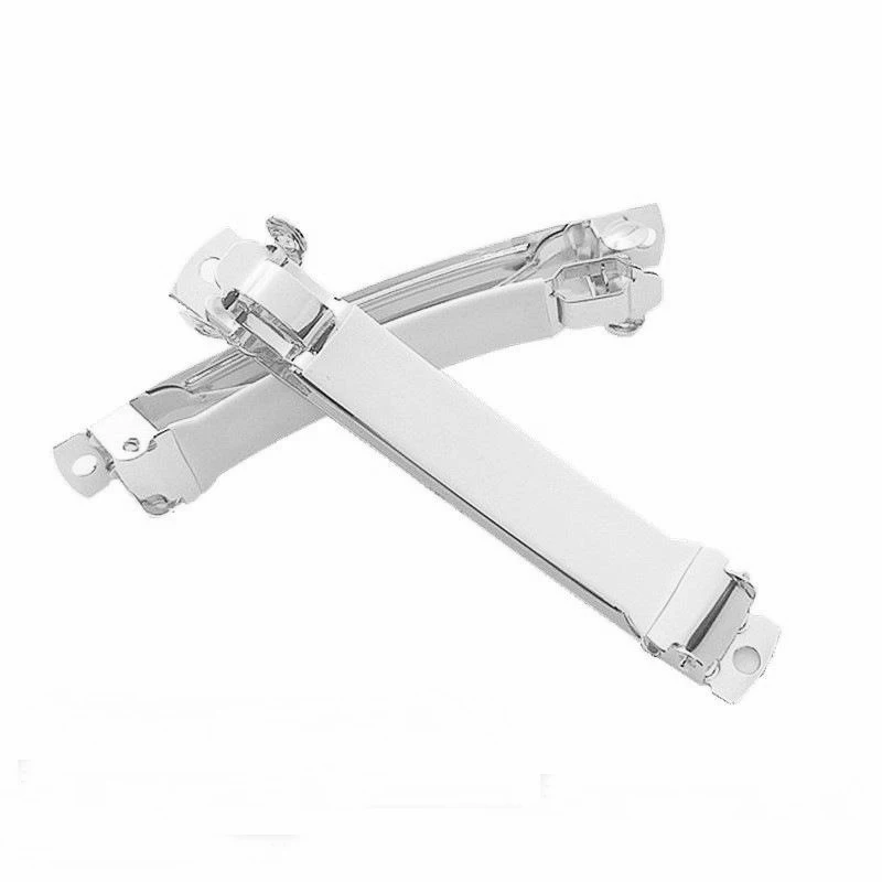 10PCS 8CM Golden Metal French Barrettes With White Rubber Tube Plain Snap Hairpin Automatic Hair Clips for DIY Hair Accessories view 6