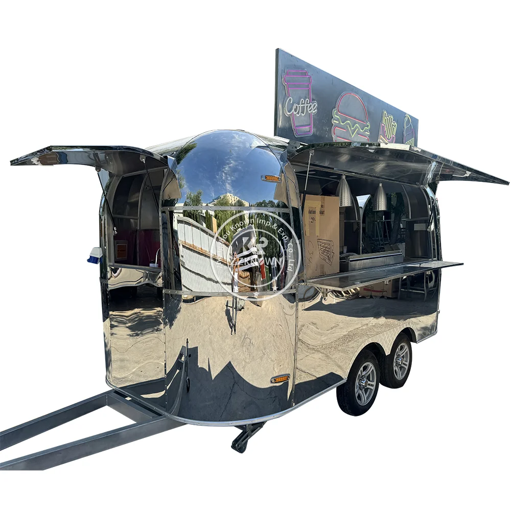 10 Feet Concession Ice Cream Coffee Cart Airstream Snack Drink Food Trailers Mobile Fast Food Truck With Full Kitchen Equipped N