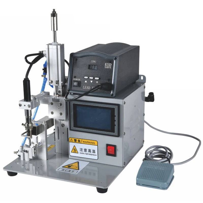 Pneumatic semi-automatic wire welding machine for butt soldering of wire harnesses, switch terminals, plugs, motors, USB, etc.