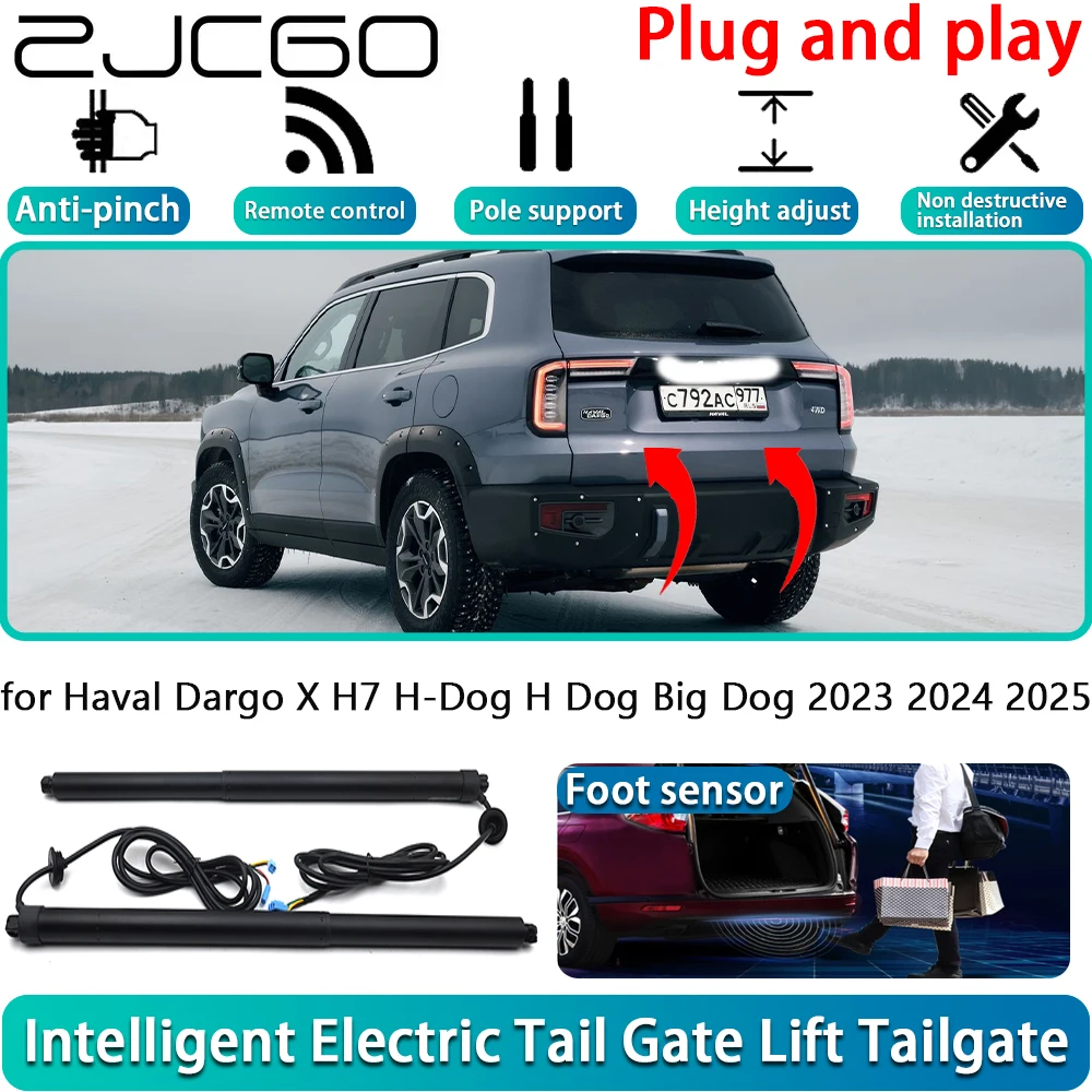 ZJCGO for Haval Dargo X H7 H-Dog H Dog Big Dog 2023 2024 2025 Electric Powered Tailgate Power Liftgate Automatic Tailgate System