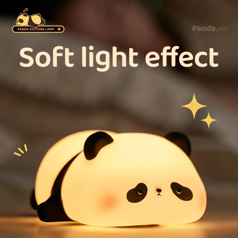 

Modern minimalist silicone patting light nightlight panda patting nightlight bedroom bedside lamp Eye friendly ambient lighting