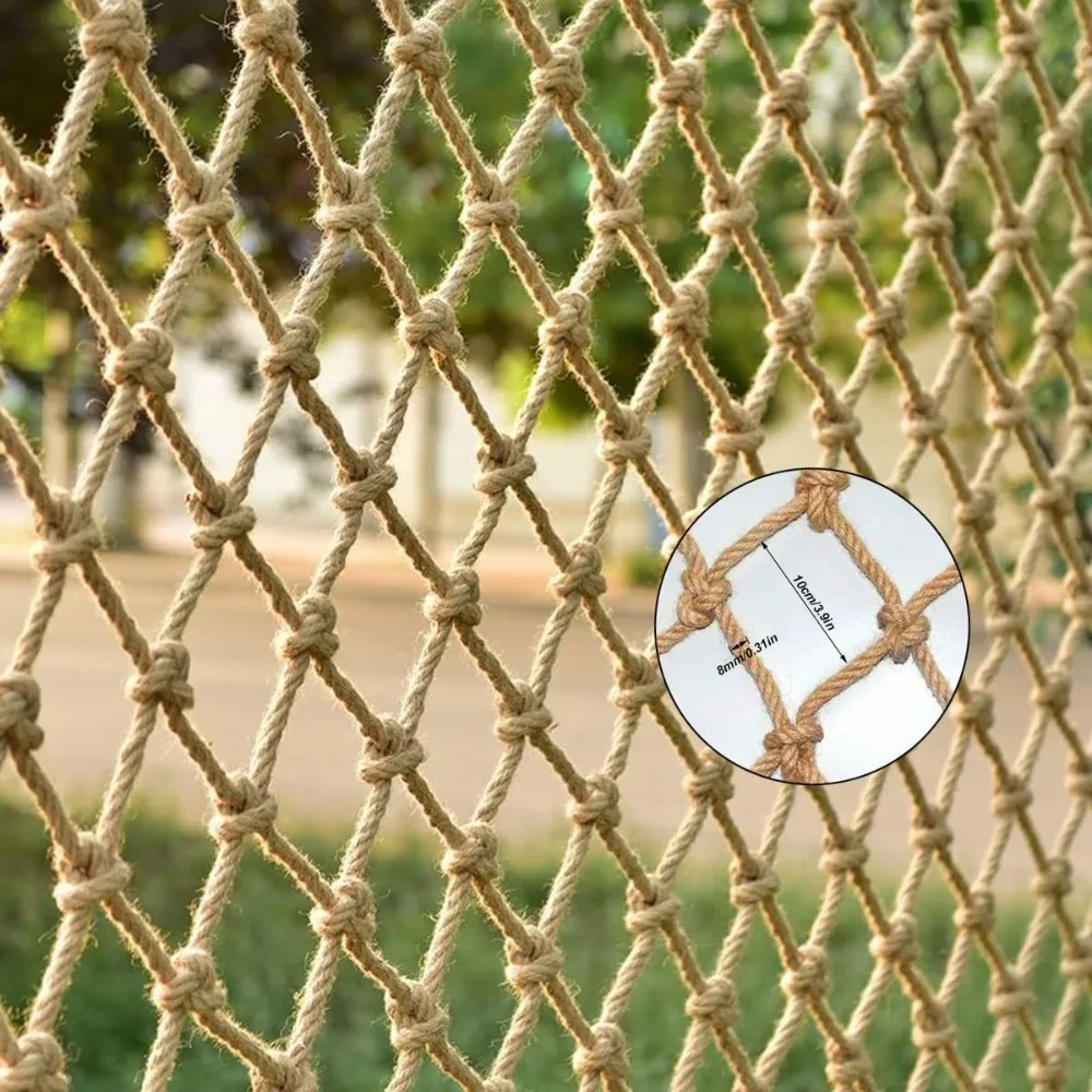 

kacqihtu hemp rope net child safety net rope fence stairs balcony railings garden playground safety protection rope netting clim