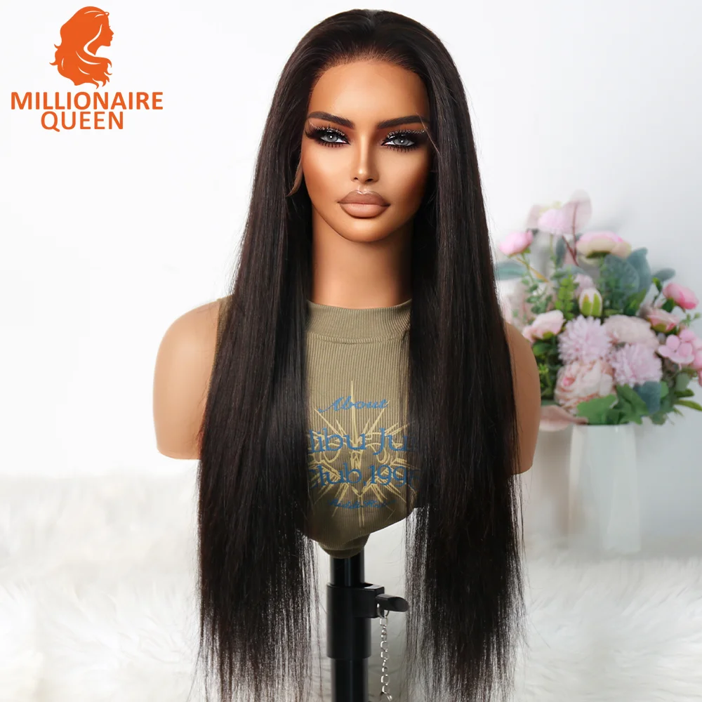 Millionaire Queen Skinlike Real HD Lace Wig 13X4 HD Lace Frontal Straight 180%Density Invisible HD Lace Glueless Human Hair Wig