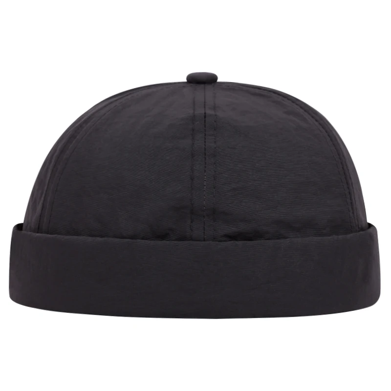 Fashion Quick Drying Dome Melon Cap  Men Women Fashion Vintage Brimless Hat Hip Hop Landlord Hat Unisex Solid Color Short Cap