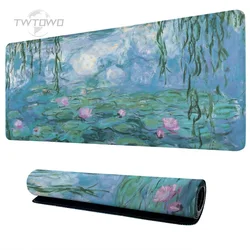 Mouse Pad Gamer Impressionist Water Lilies Monet XL Home Large Mousepad XXL Mouse Mat Non-Slip Office Carpet Table Mat