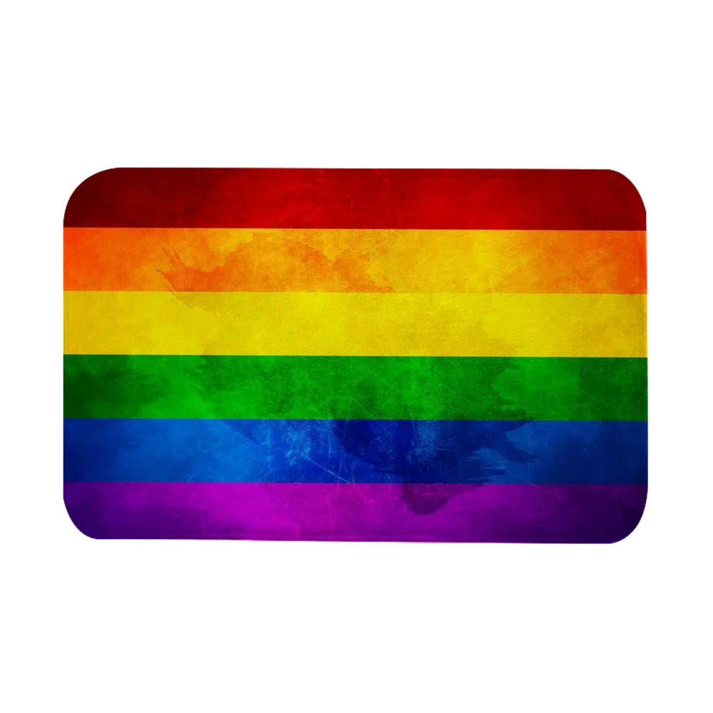 Carpet Rainbow LGBT Pride Flag Living Room Mat Doormat for Entrance Door Kitchen Bathroom Rug Floor Mats Carpets Home Decoration