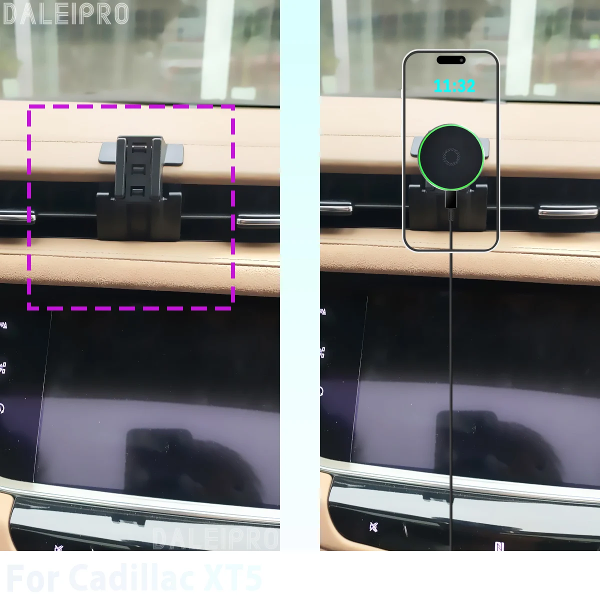 Made to measure for Cadillac XT5 2016-2024 Phone Holder Car Magnetic Mount Smart Sensing Wireless Charging One-Touch Release Qi