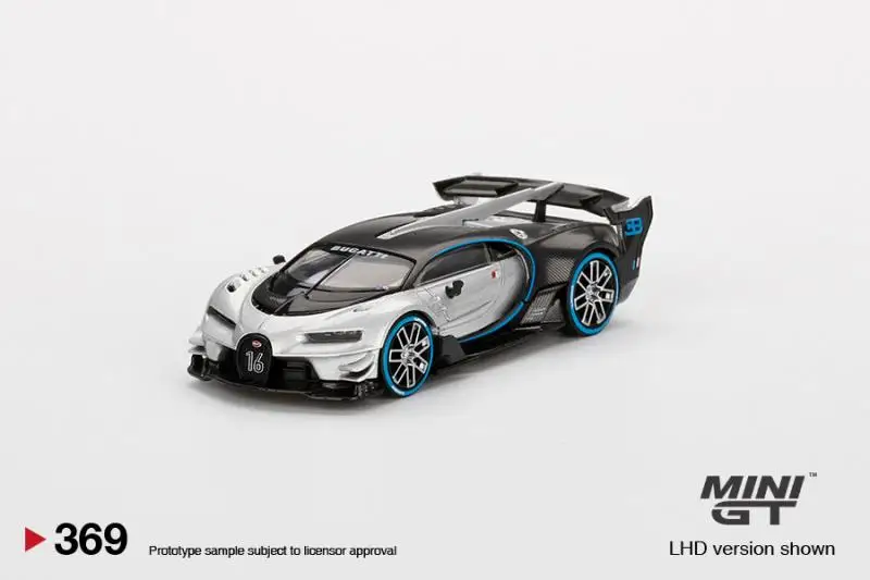 MINI GT 1:64 Bugatti VGT Silver Bugatti Vision Gran Turismo modello di auto, giocattolo per ragazzi, esposizione collezione per adulti, regalo per bambini