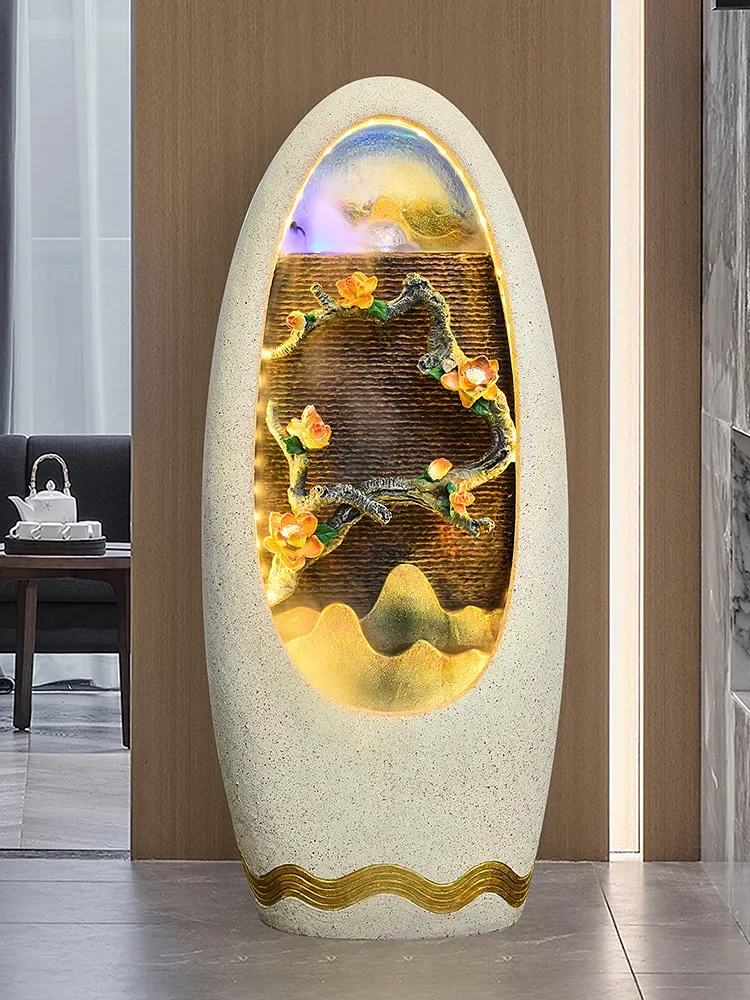 Circulating Water Living Room Fortune Fengshui Ball Fountain Landscape Humidifier Relocation and Opening Floor Decoration