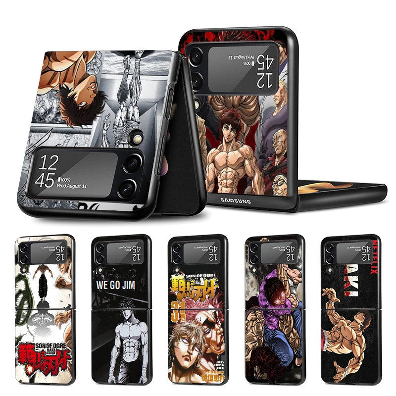 Baki the Grappler Original Anime Z Flip 4 Phnoe Case For Samsung Z Flip 3 5 5G Black Hard Shell Galaxy ZFlip3 ZFlip4 ZFlip5 Uniq