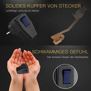 Schuko -Steckerleistung mit Schalter, austauschbarem Sockelanschluss, Steckerkonverter, EU -Adapter, Deutsch, 250 V, 10A, 3 Pack 10 Hauptverkäufe männlicher Stecker - №10