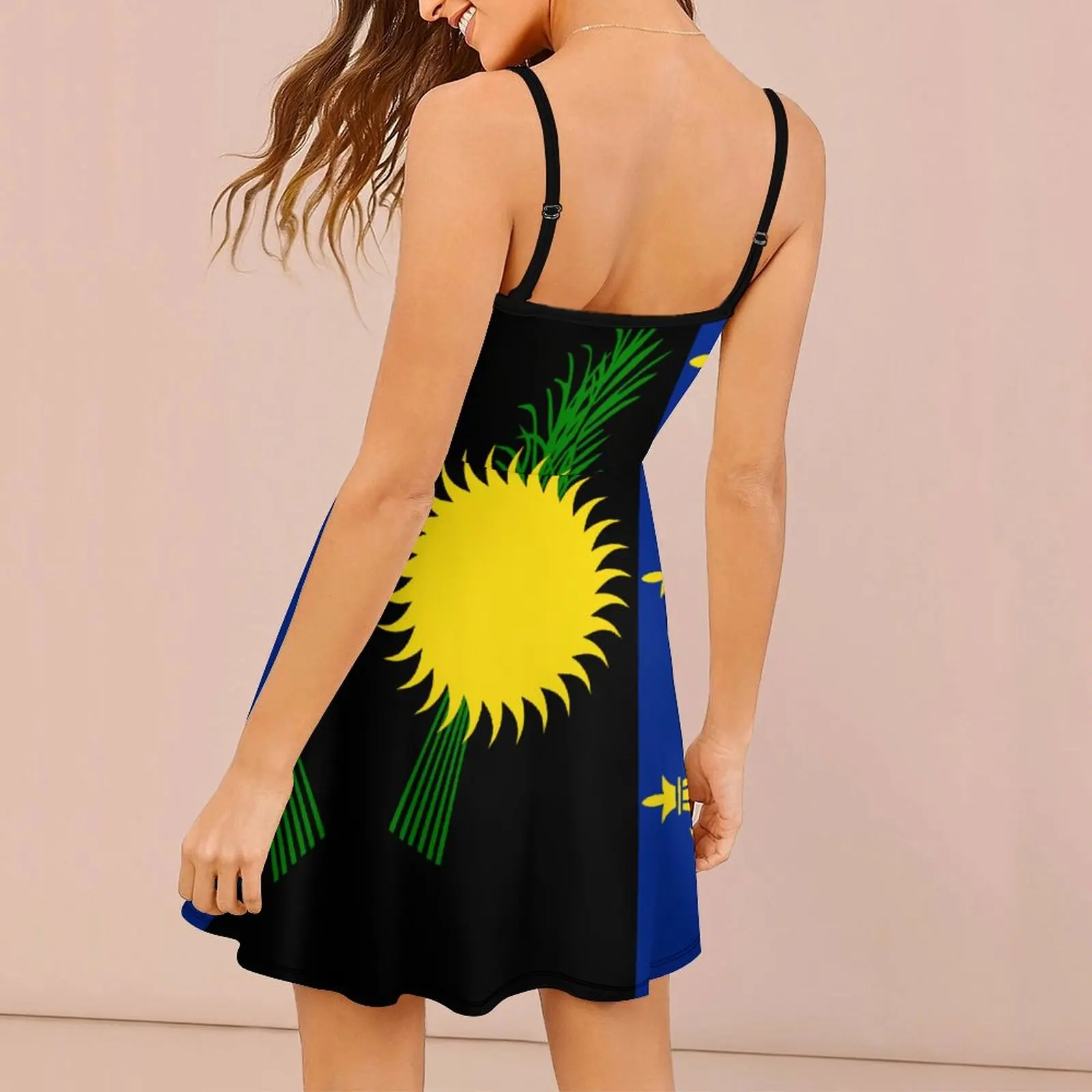 Exotic Unofficial Flag of Guadeloupe (local) Women's Sling Dress Humor Graphic  Parties  Woman's Dress Suspender Dress Creative