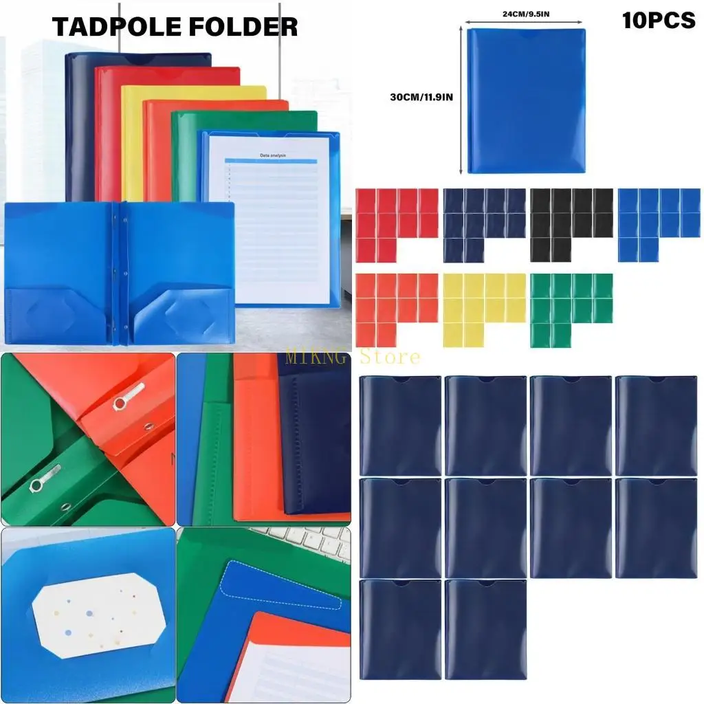 

10Pcs Letter Size Folders with Two Pockets and Business Card Holder, Two Pockets Folders for Office School best sale
