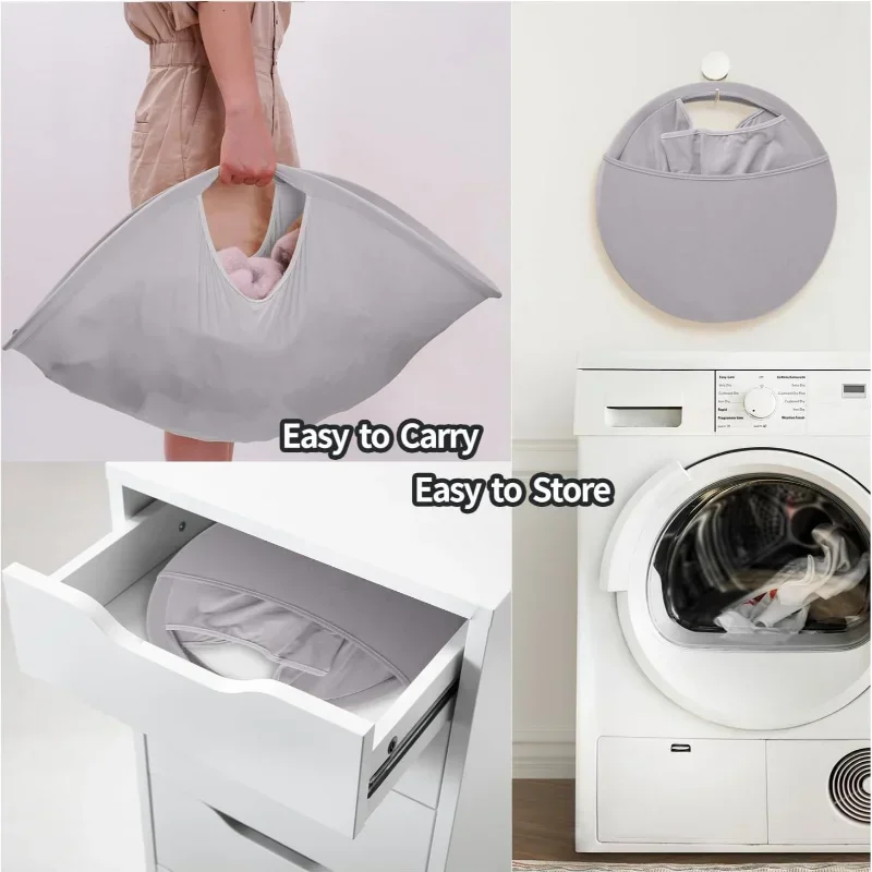 Pop-Up Foldable Laundry Hamper Collapsible Portable Dirty Clothes Storage Organizer for Dryer and Washing Machine Laundry Hamper