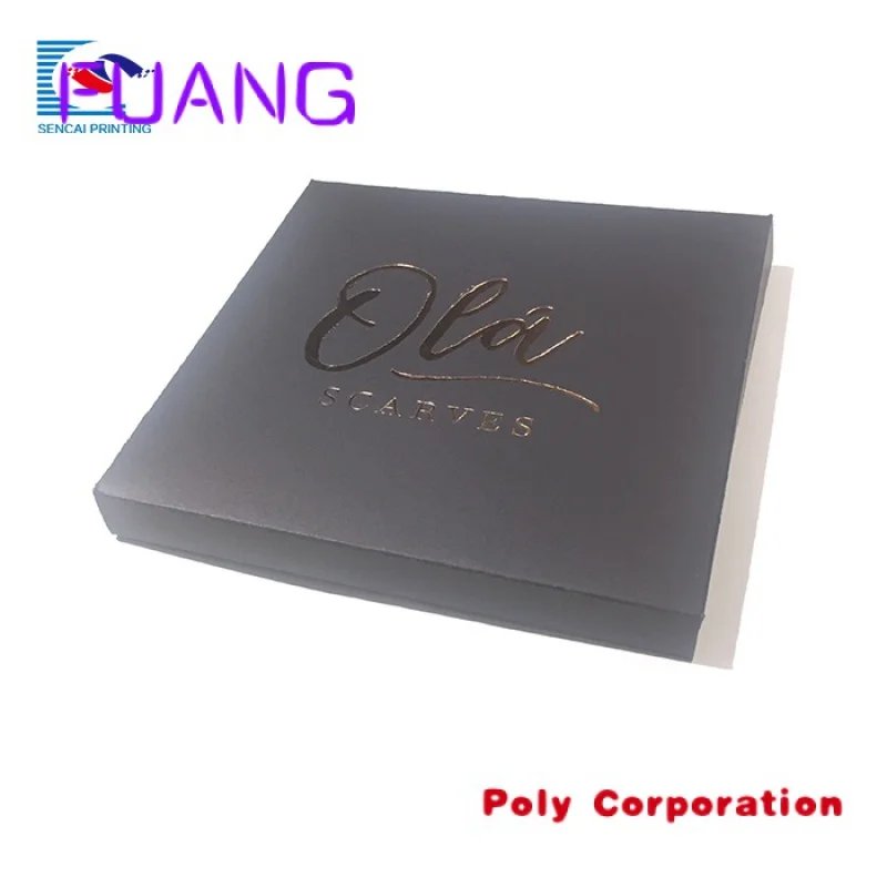 Cheaper custom silk scarf packaging black kraft envelope box