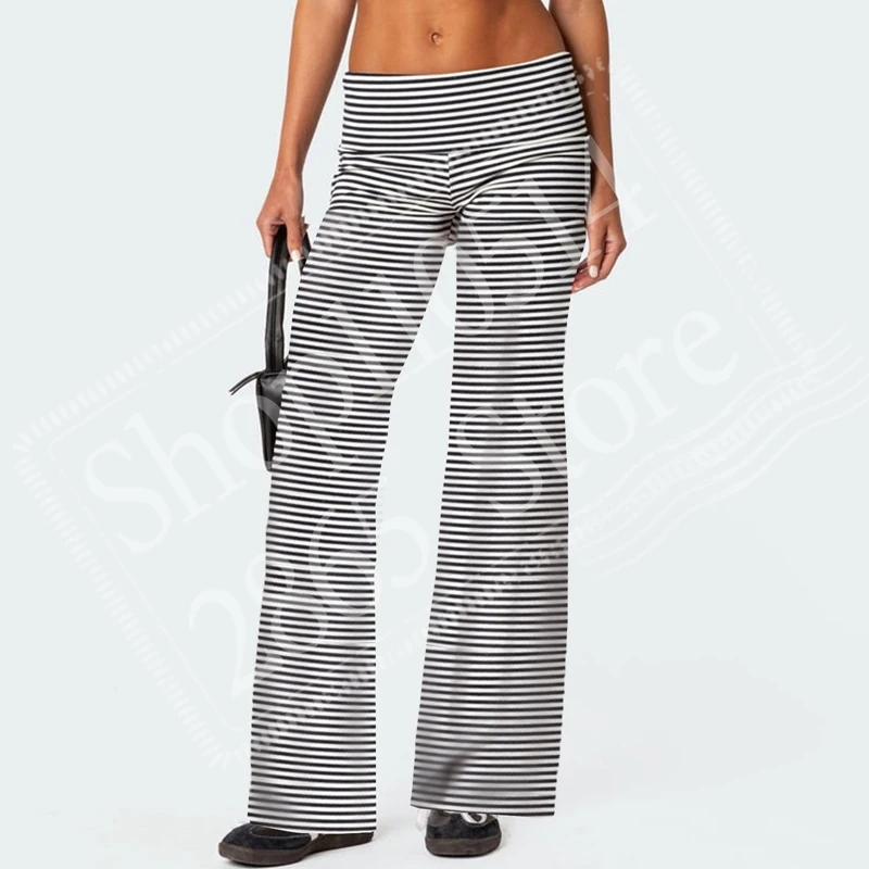 Casual Wide Leg Sweatpants for Women Fold Over Low Rise Flare Yoga Lounge Pants Back to School Clothes for Teen Girls Outfits view 4