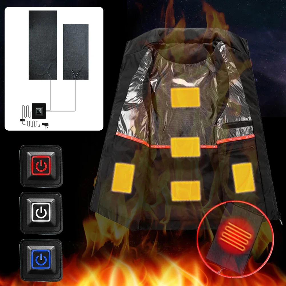 وسادات سترة كهربائية ساخنة USB ، وسادات سترة تدفئة شتوية ، 3 تروس قابلة للتعديل ، خارجية ، دافئة ، تصنعها بنفسك ، ملابس