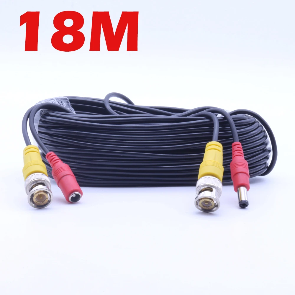 Keview BNC Cable Video Power Siamese Cable 60ft/18m for Analog AHD CVI CCTV Surveillance Camera DVR Kit CCTV Recorder DVR System