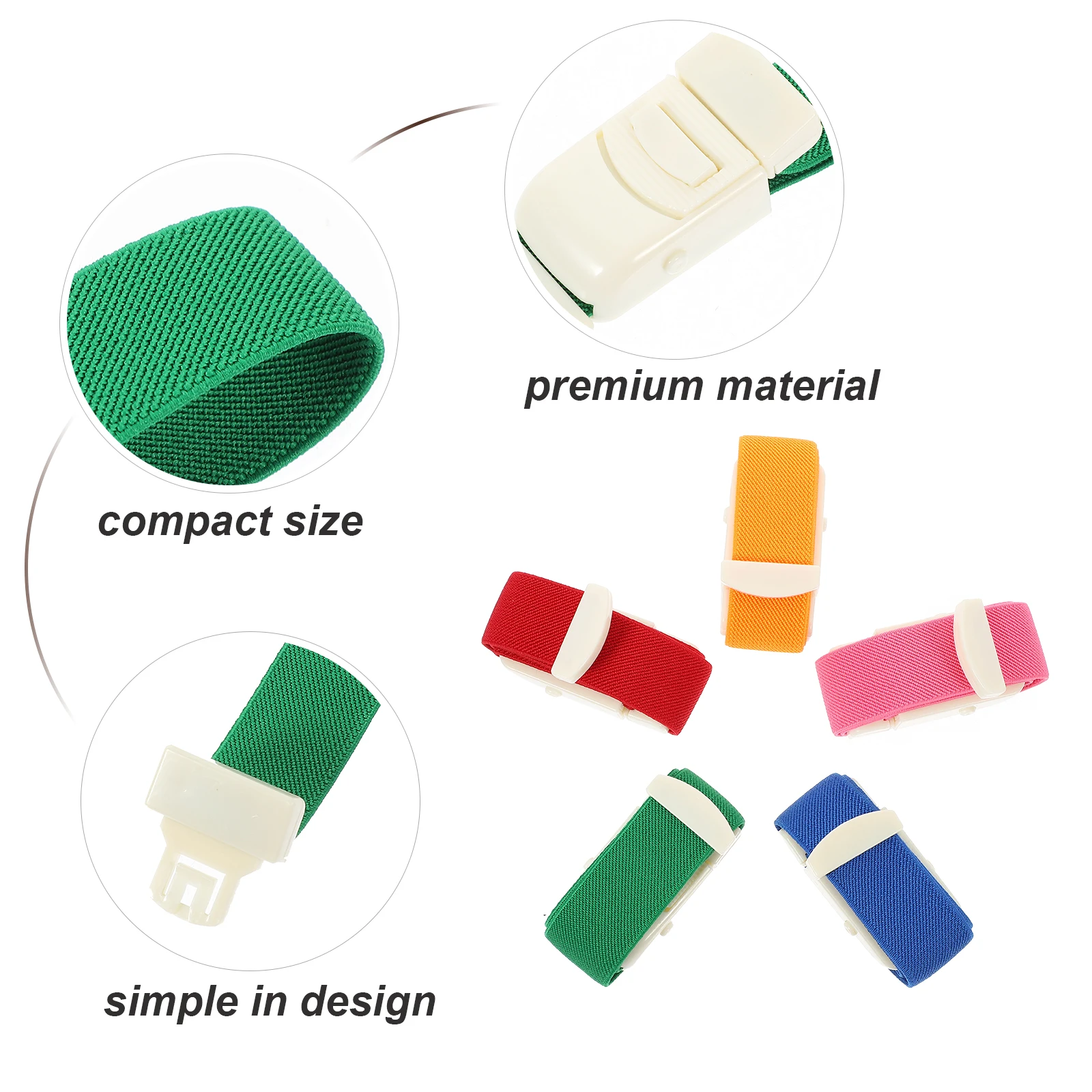 

5 Pcs Bandage Tourniquet Buckle Nylon Wrist Adjustable Elastic Strap Accessories