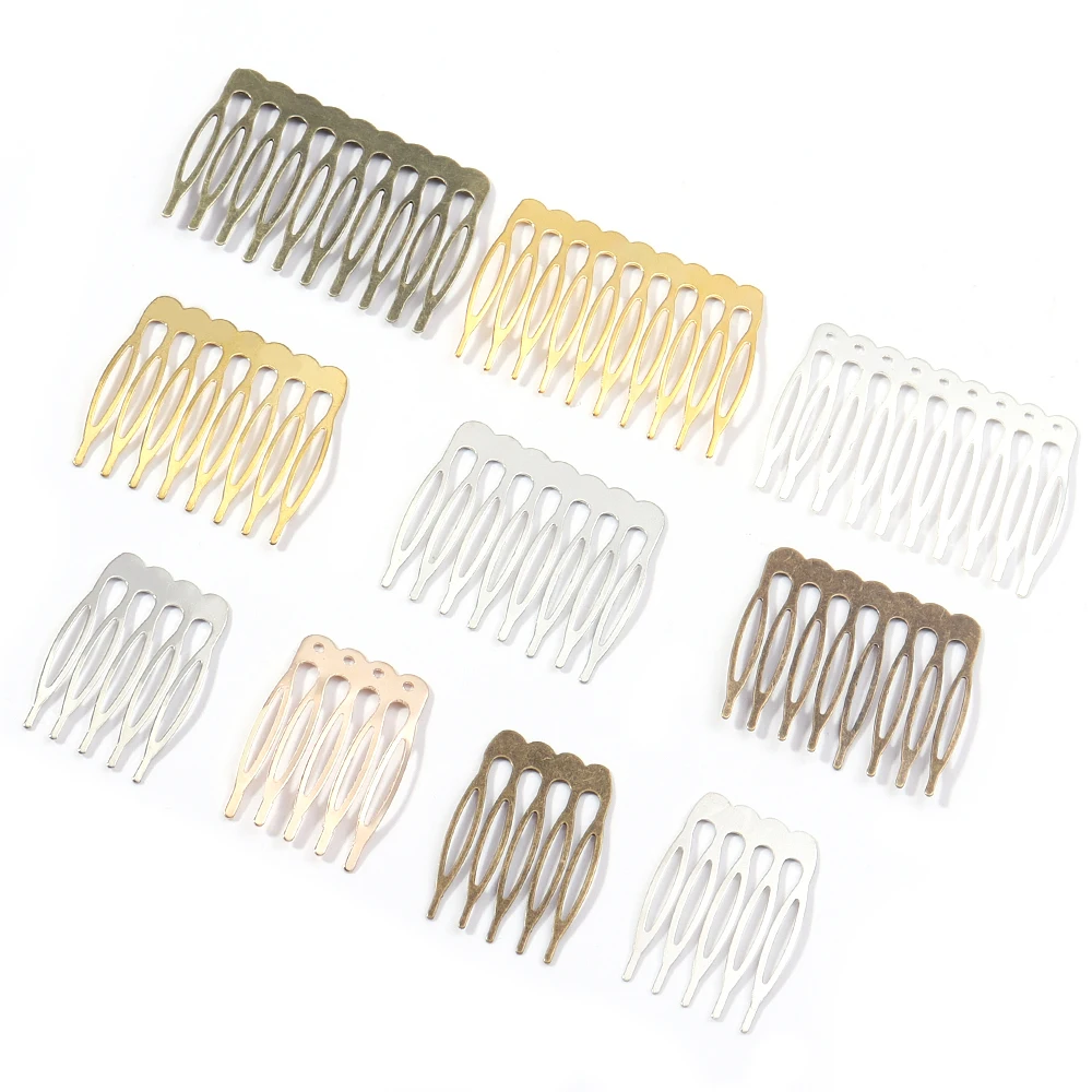 10pcs 5 8 10 Teeth Metal Hair Comb Brass For Clip Women Girl Bridal Ornament Jewelry Decorative Accessories Wedding Accessorie view 6