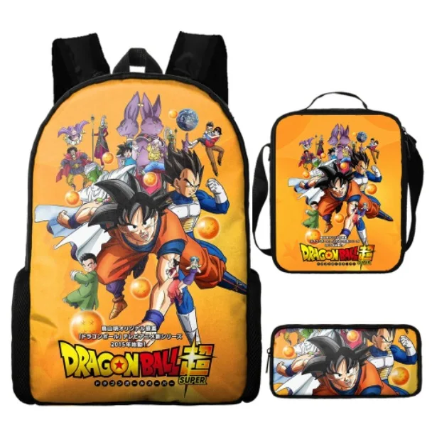 

Dragon Ball GT Z Super Saiyan Goku Light student Backpack School Bag Set for Kids Boy Pupil Travel Cross Bag Pencil Case Set