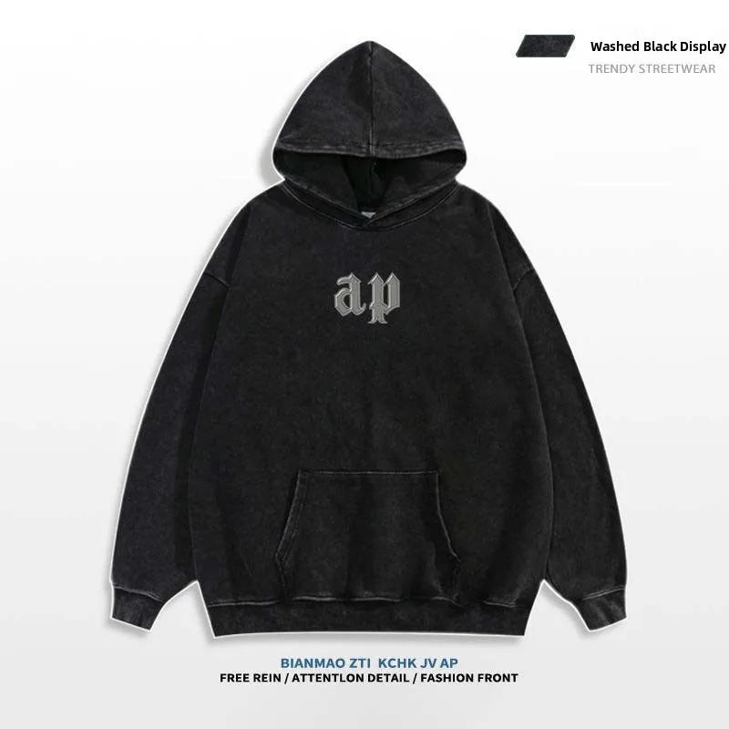 

Плотная структурированная толстовка-худи в американском уличном стиле, водоотталкивающая, осенне-зимняя новинка, размер 300 Pou