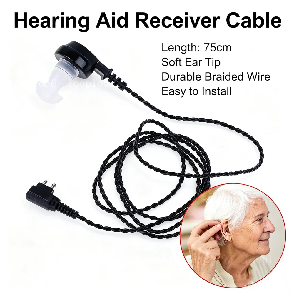 Box Type Hearing Aid Dedicated Headphone Headphone Cable Black Two Speaker Cable Earplug Accessories