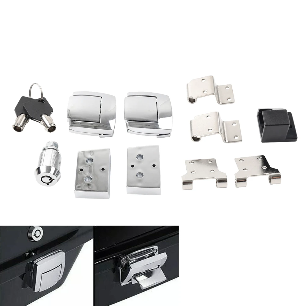 

Motorbike Tour Trunk Latches Hinges Lock Kits Set For Harley Touring Electra Glide Trike models 1988-2013