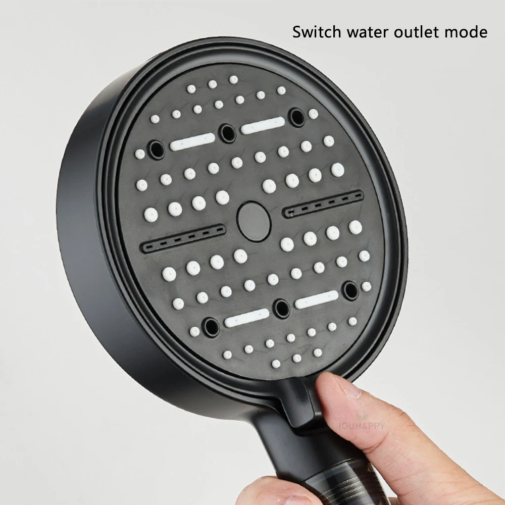 

Big Panel Shower Head High Pressure 6 Jet Modes Shower Head Large Water Outlet Portable Spray for Hotel Bathroom Accessories