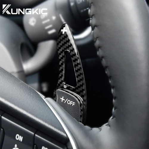 Imagen 1 del producto Para Mazda 3 6 CX4 CX5 Atenza Axela 2 piezas/lote palanca de cambios para volante de coche accesorios de ajuste de fibra de carbono ABS