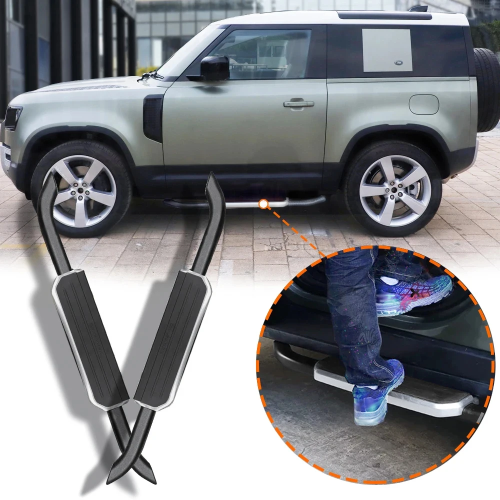 

Running Board Side Step Side Bar Pedals for land Rover Defender 90 2020 2021 Nerf Bars Auto Accessories Load 300kg