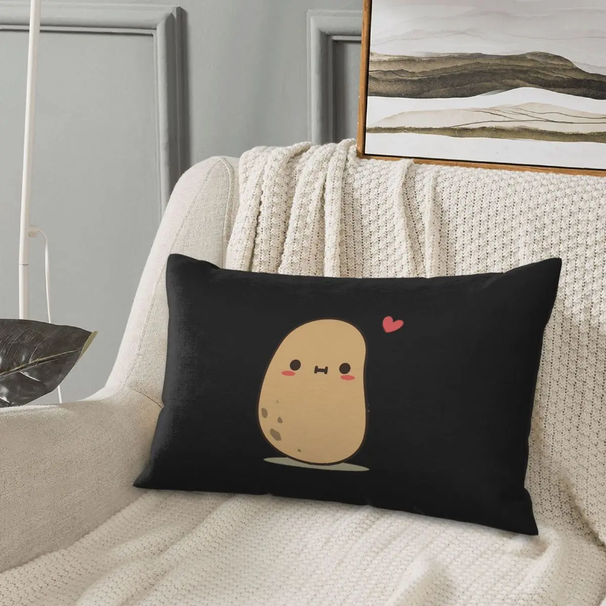 

Cute Potato In Love Rectangle Pillowcase Cushion Cover Decorative Bedroom Bed Home Comfort Throw Pillow