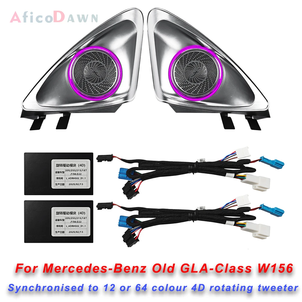 For Mercedes Benz LED Ambient Light W176 W117 W156 4D Rotating Tweeter Speaker  Compatible With A CLA GLA-class 2013-2019