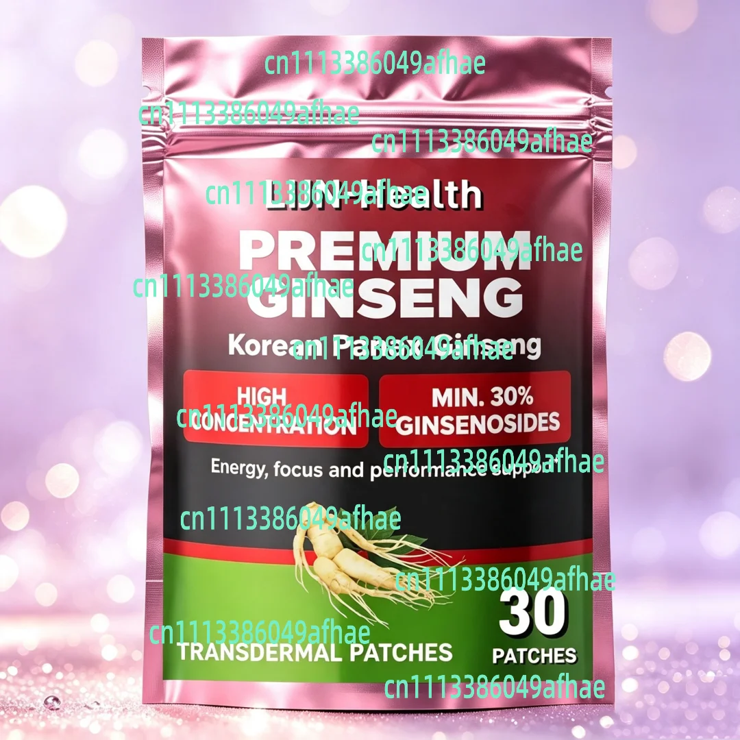 30 Patches Korean Panax Ginseng Transdermal Patches Support Performance & Energy For Women And Men