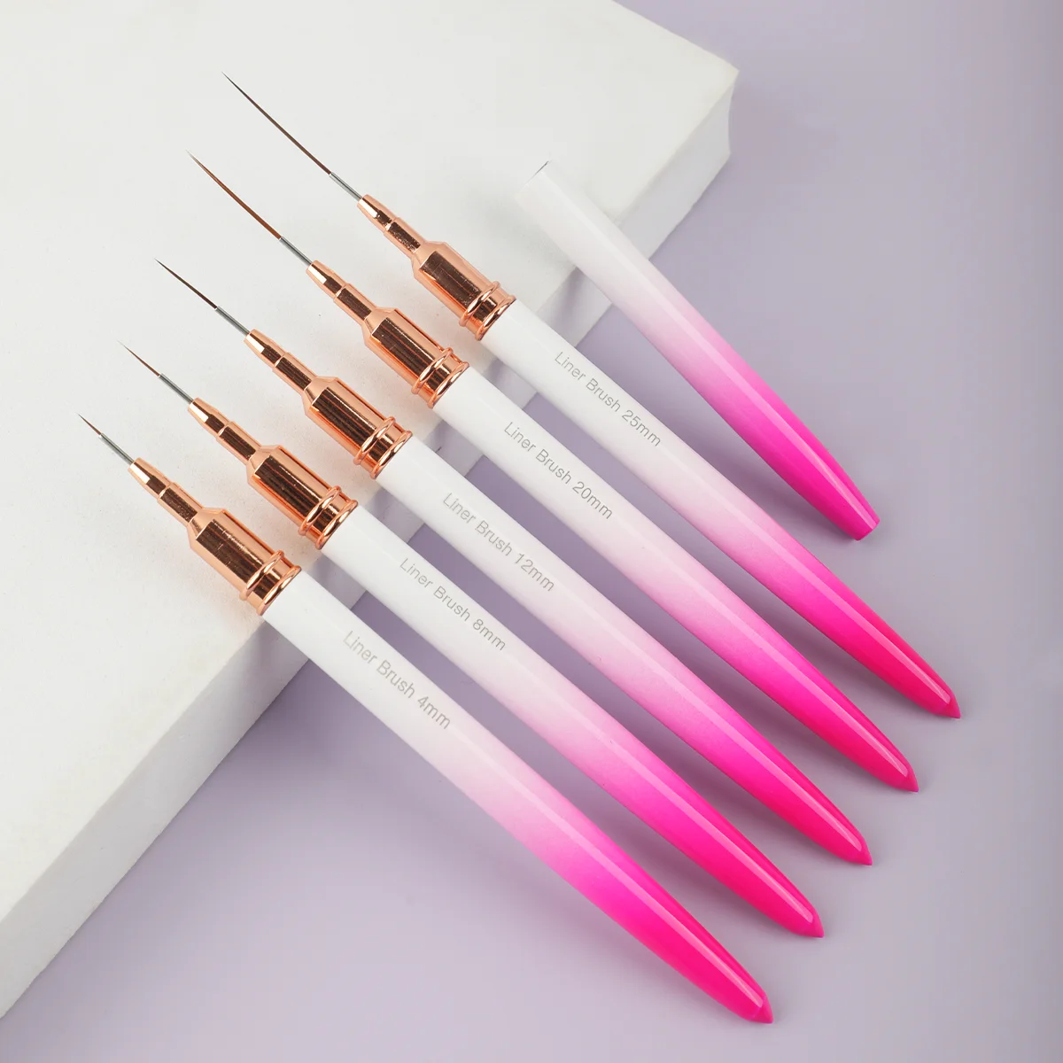 5pcs Nail brush French Stripe Nail Art Line Painting Pen 3D Tips Manicure slim Line Drawing Pen UV Gel Brushes Painting Tools