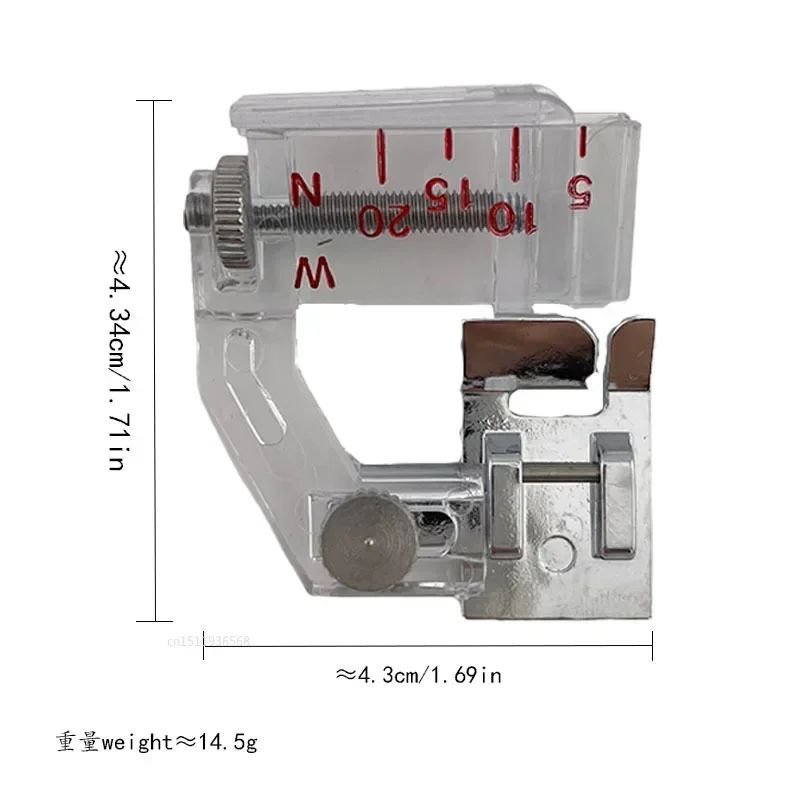 Piedino per rilegatura con nastro Bias regolabile piedino a scatto 6290 per Brother e la maggior parte degli accessori per macchine da cucire per