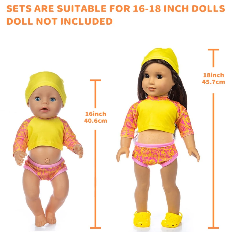 Doll Swimming Clothes Fit 18Inch/45cm American Og Girl Doll Swim Suit Bikini Beach Dress Baby Toy Accessories Girl Gift