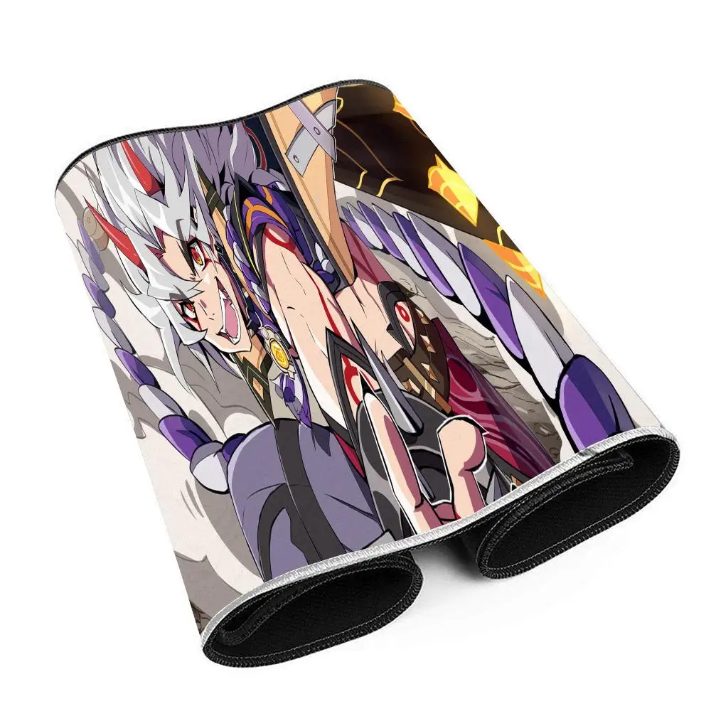 Anime Genshin Impact Arataki Itto Mousepad Mouse Mat Desk Mat With Pad Gaming Accessories Prime Gaming XXL Keyboard Pad Stitch