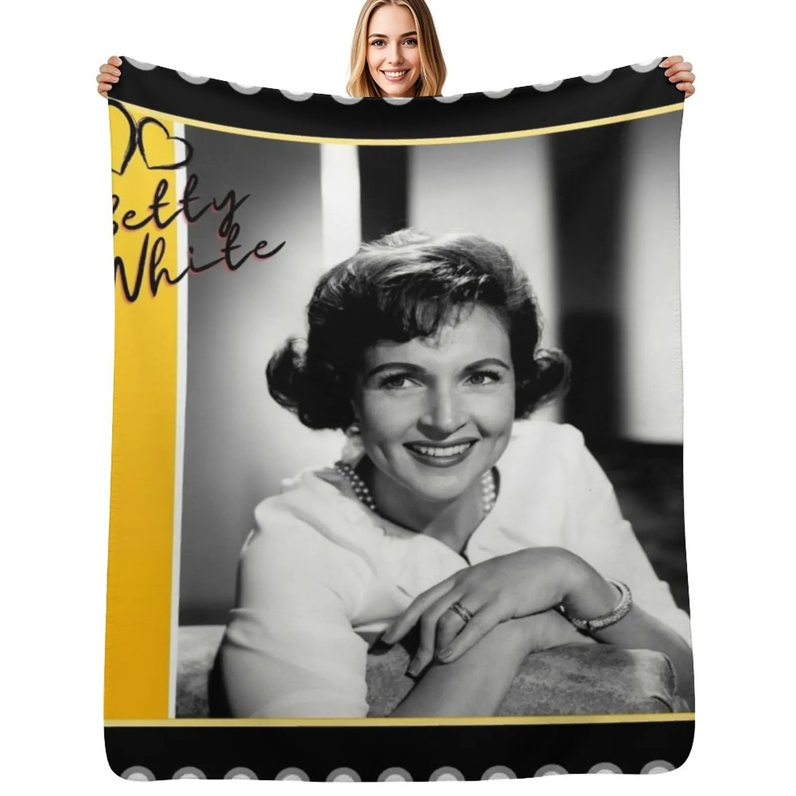 

Betty White RIP Premium Throw Blanket Furrys Sofa Quilt Decoratives Bed Blankets