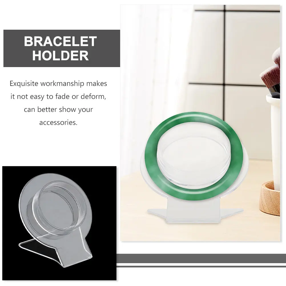 

4Pcs Exquisite Acrylic Bracelet Display Stand Space Saving Jewelry Organizer for Bedroom Dresser Counter Tabletop Showcase