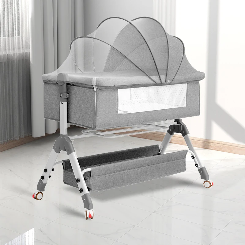 Modern Multi-Functional Folding Bed Basket for Dining Babies Kids-Newborn Rocker for Bedroom Living Room Hospital Hotel Cribs